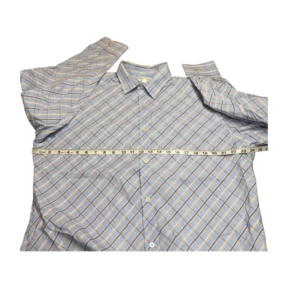Banana Republic Dress Shirt Men's 17 Multicolor Plaid 100% Cotton Long Sleeve - Picture 4 of 8